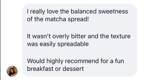 Matcha milk tea spread